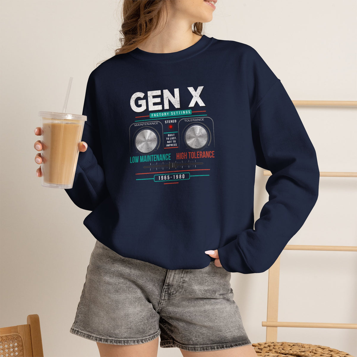 Gen X: Low Maintenance, High Tolerance Unisex Crewneck Sweatshirt