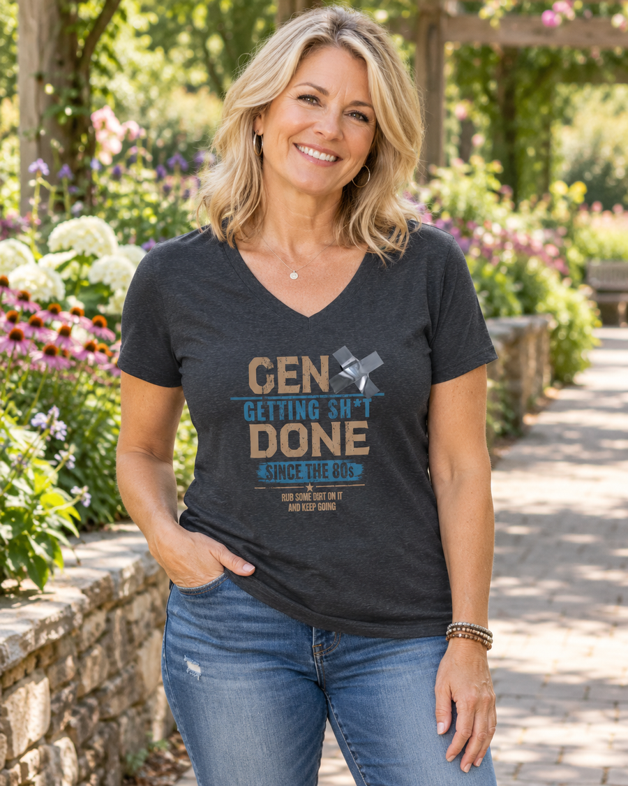 Gen X: Getting Sh*t Done Since the ’80s - Women's V-Neck Tee
