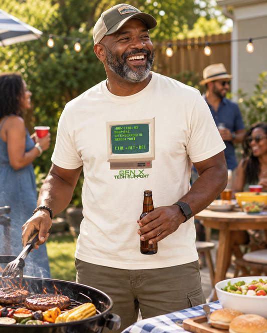 Gen X Tech Support Unisex Crew Neck Tee — Don’t Call Us Boomers, We Know How to Reboot You