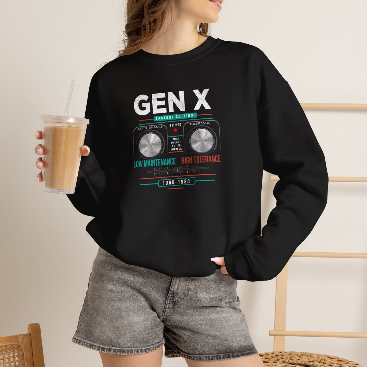 Gen X: Low Maintenance, High Tolerance Unisex Crewneck Sweatshirt